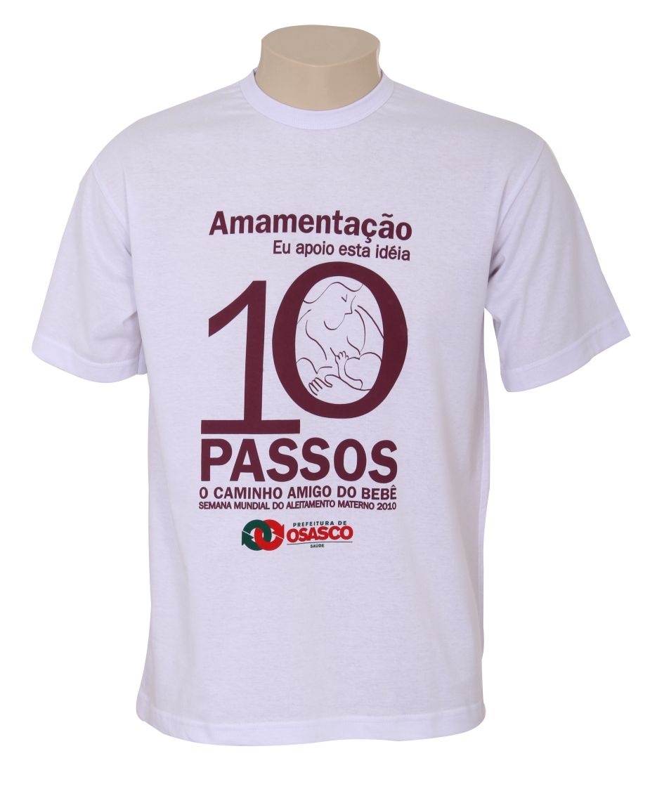 CB 210 - Camiseta Personalizada Promocional Gola Careca, Confeccionada em Malha Cardada, Serigrafada Frente e Costa.