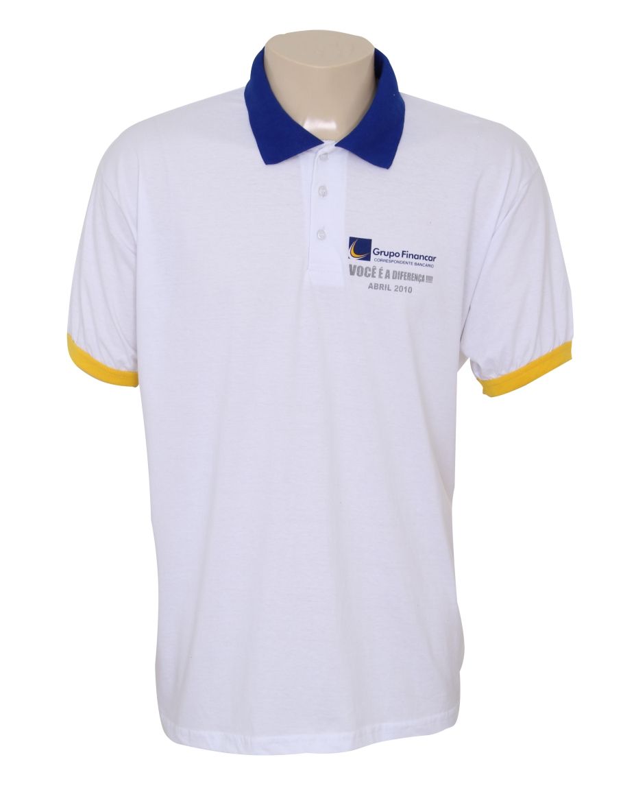 CB 308 - Camisa Polo Promocional Personalizada, Confeccionada em Malha PV (Poliviscose), Mangas com Punhos, Serigrafia Peito.